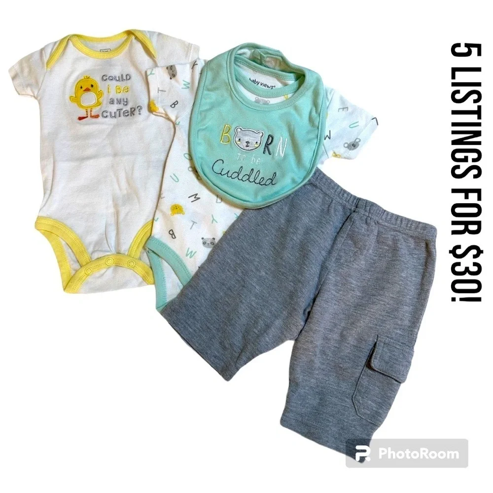 Baby boy 0-3 month matching outfit set